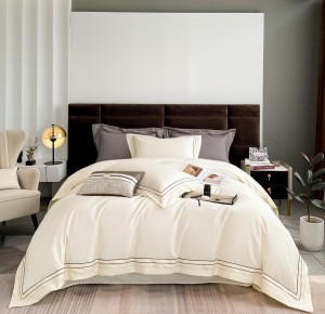 Pure Cotton Double Jet Satin High-End Hotel 60s Satin Long-Staple Cotton Four-Piece Set