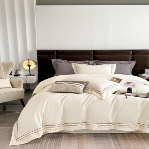 Pure Cotton Double Jet Satin High-End Hotel 60s Satin Long-Staple Cotton Four-Piece Set