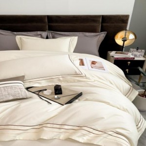 Pure Cotton Double Jet Satin High-End Hotel 60s Satin Long-Staple Cotton Four-Piece Set