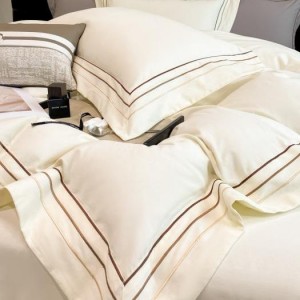 High-end gift box hotel style fine velvet 160-count pure cotton embroidered long-staple cotton four-piece set