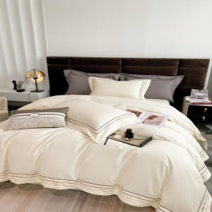 Pure Cotton Double Jet Satin High-End Hotel 60s Satin Long-Staple Cotton Four-Piece Set