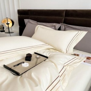 Pure Cotton Double Jet Satin High-End Hotel 60s Satin Long-Staple Cotton Four-Piece Set