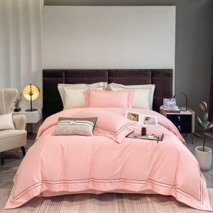 High-end gift box hotel style fine velvet 160-count pure cotton embroidered long-staple cotton four-piece set