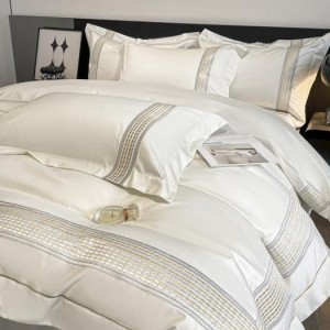 7-Star Hotel Style Double-Sided Encrypted Thickened 100% Pure Cotton Embroidered Four-Piece Set