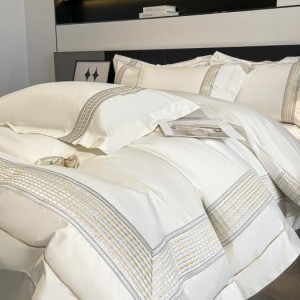 7-Star Hotel Style Double-Sided Encrypted Thickened 100% Pure Cotton Embroidered Four-Piece Set