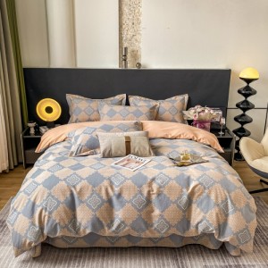 Cotton jet thickened brushed household printed four-piece set