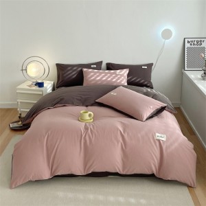 Multi-color new pure cotton candy-colored quilt cover pure cotton four-piece set