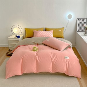 Multi-color new pure cotton candy-colored quilt cover pure cotton four-piece set
