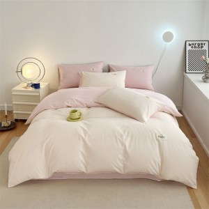 Multi-color pure cotton single quilt cover brushed winter thick four-piece set