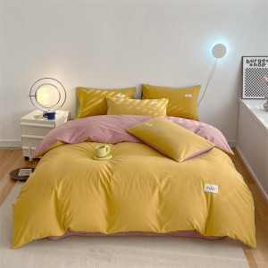 Multi-color pure cotton single quilt cover brushed winter thick four-piece set