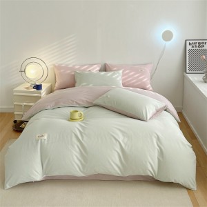 Multi-color new pure cotton candy-colored quilt cover pure cotton four-piece set
