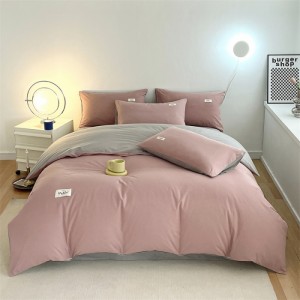 Multi-color new pure cotton candy-colored quilt cover pure cotton four-piece set