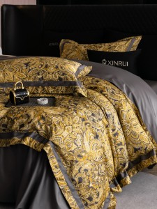 High quality printing home textiles gold 100% Australia cotton queen king size bedding set wholesaler