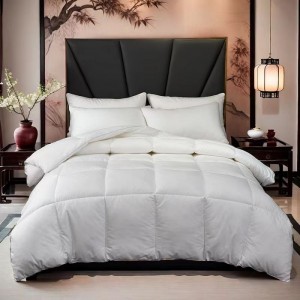 Pure white new genuine yarn weaving density hotel bedding four-piece set