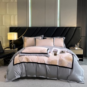 New all-cotton 60S embroidered bed sheet and bed sheet high-end four-piece set