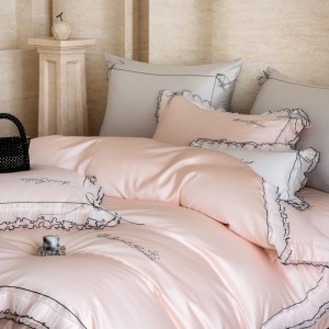 New AB version 80-count Tencel cotton colored cloth lady style four-piece set