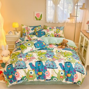 Cotton plus velvet bean velvet milk velvet four-piece set