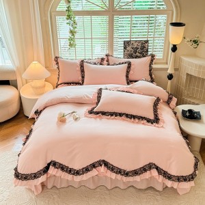 New Skin-Friendly Brushed French Romantic Four-Piece Set