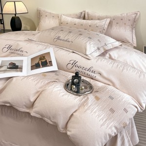 Thickened brushed cotton printed comforter quilt cover bed sheets four-piece bedding set
