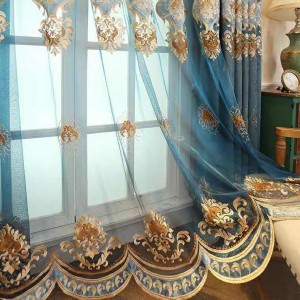 Chenille embroidered double-sided chenille appliqué, embroidered gauze European-style curtains