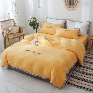 Embroidered tassel hot style small fresh washed cotton embroidery four-piece set