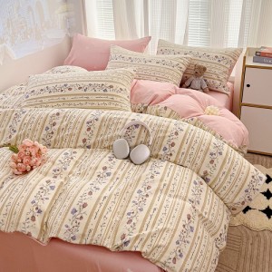 Fresh and simple ins style four-piece cotton set of small floral cartoon series