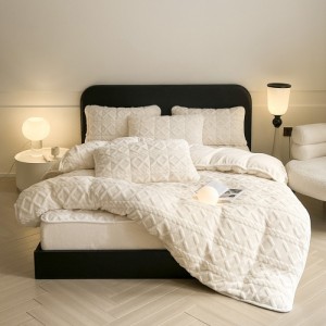 Popular A-class taffeta milk velvet bed sheet four-piece set