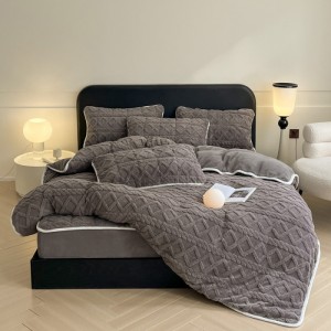 Popular A-class taffeta milk velvet bed sheet four-piece set
