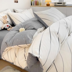 Fresh and simple ins style four-piece cotton set of small floral cartoon series