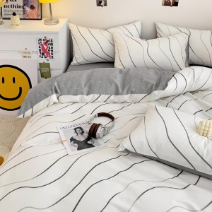 Fresh and simple ins style four-piece cotton set of small floral cartoon series