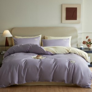 Home use all-cotton solid color two-piece four-piece set