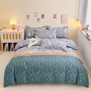 Brushed Plant Cashmere Four-Piece Set with Sheet and Fitted Sheet Set