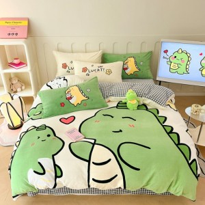Special edition thickened high-weight cartoon large version A-class milk velvet four-piece set