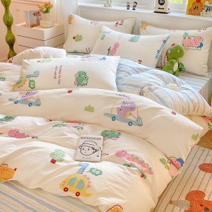 Four-piece cotton set of bed sheets and fitted sheet type quilt cover