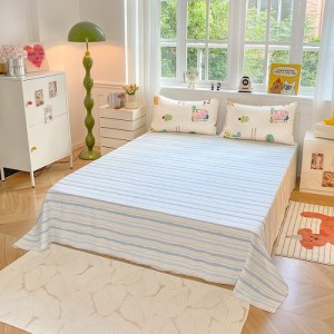 Four-piece cotton set of bed sheets and fitted sheet type quilt cover