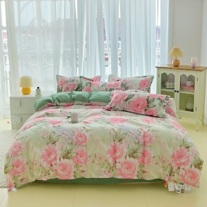 ab version printed skin-friendly Polyester plant cashmere four-piece set