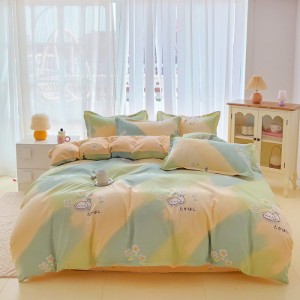 ab version printed skin-friendly Polyester plant cashmere four-piece set