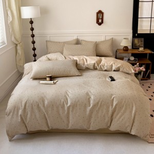 Four-piece cotton set of bed sheets and fitted sheet type single item quilt cover