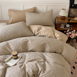 Four-piece cotton set of bed sheets and fitted sheet type single item quilt cover
