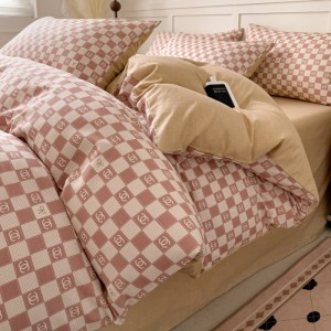 Four-piece cotton set of bed sheets and fitted sheet type single item quilt cover