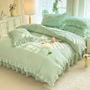 Elegant New Padded Bed Skirt Four-Piece Set