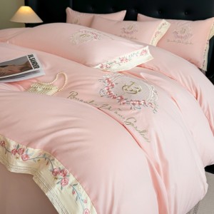 100% cotton embroidered four-piece set, light luxury four-piece set
