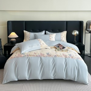 100% cotton embroidered four-piece set, light luxury four-piece set