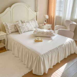Exquisite New Cotton Vintage Lace Bed Skirt Four-Piece Set