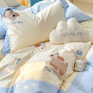 100% cotton embroidered four-piece set, light luxury set
