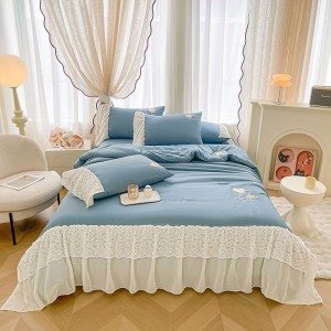 Household washed cotton summer quilt four-piece set