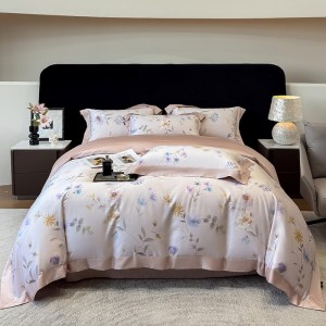 Exquisite Lenzing Tencel Cotton Digital Print Wide-Brim Four-Piece Set