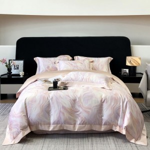 Exquisite Lenzing Tencel Cotton Digital Print Wide-Brim Four-Piece Set