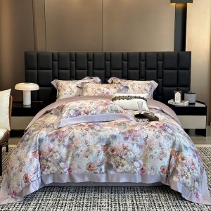 Exquisite Lenzing Tencel Cotton Digital Print Wide-Brim Four-Piece Set