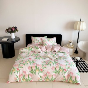 Atmospheric multi-floral pure cotton printed four-piece set